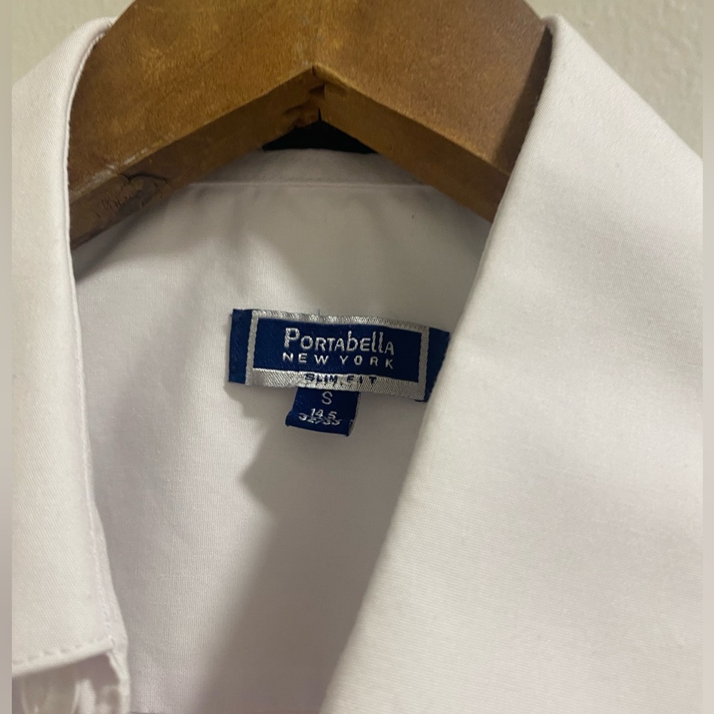White button-down shirt for suit